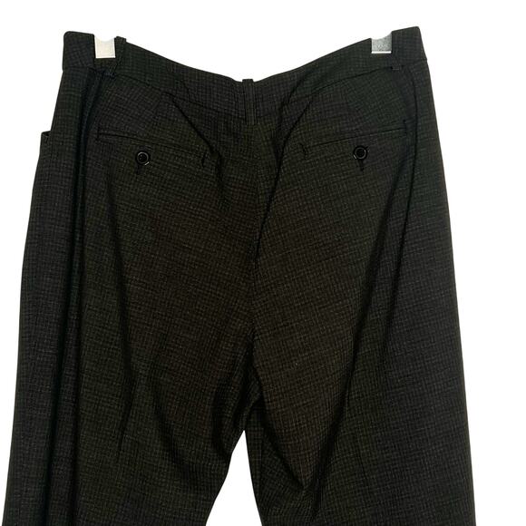 WORTHINGTON Dress Pants Mid Rise Straight Leg Flat Front Plaid Black Size 12P - Picture 4 of 9